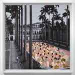 Kelly O'Connor; Plunge Pool (Hollywood Forever), 2022; mixed media collage; 39 x 39 inches
